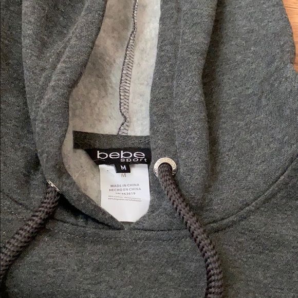 BEBE NWT charcoal gray hoodie with pocket - Picture 2 of 8